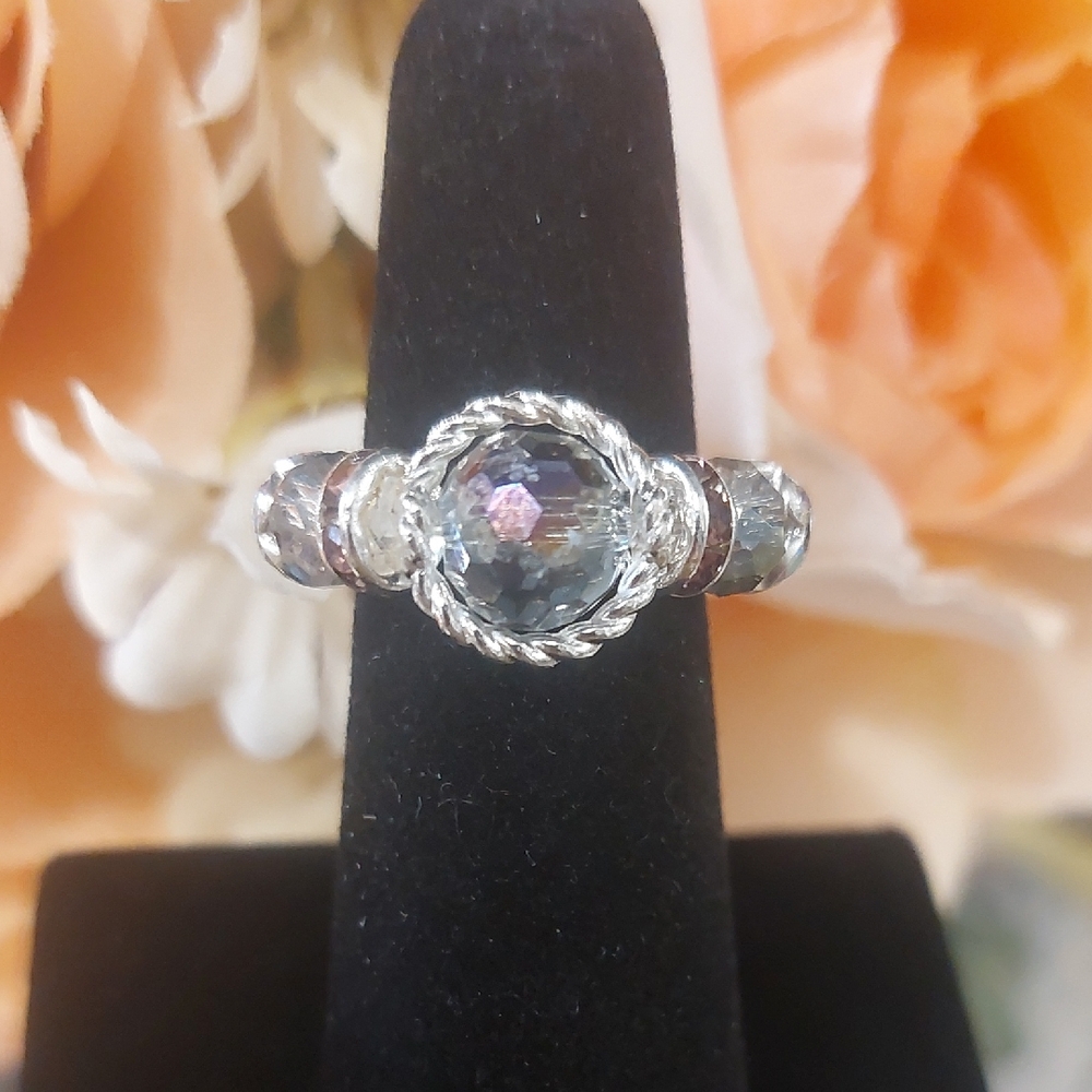 Handmade Crystal Multicolor Ring - Frame Style - READ FOR CUSTOM SIZING Info👇
